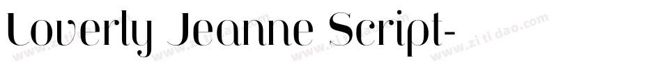Loverly Jeanne Script字体转换